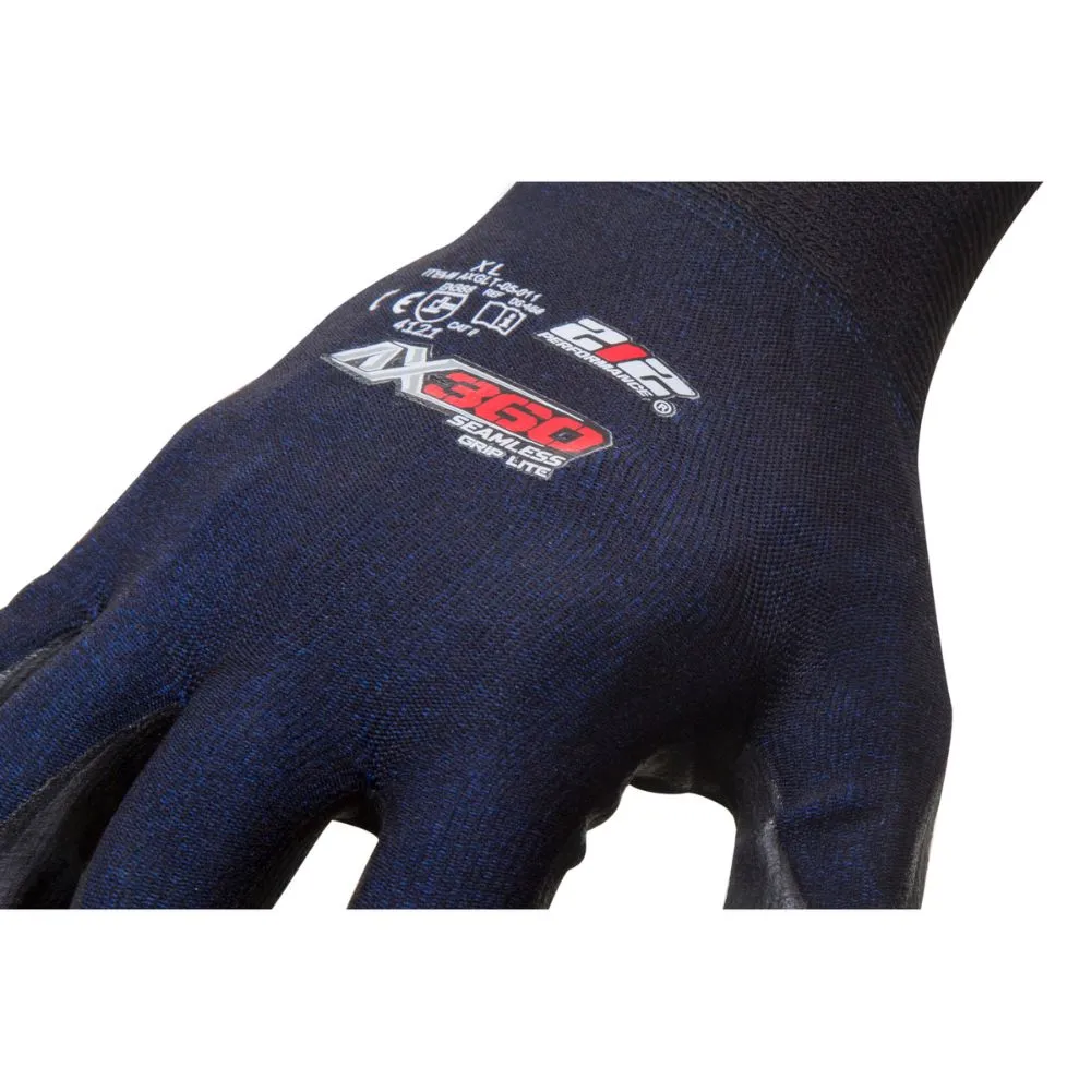 212 Performance AXGLT-05-012PR AX360 Grip Lite Nitrile-dipped Work Glove, 1-Pair, XX-Large Black;Blue