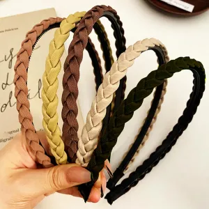 5 Pack Braided Headbands for Women Head Bands for Women's Hair Wide Hairband Non slip Thick Headband with Teeth Twisted Boho Hair Accessories - Beige/Yellow/Khaki/Brown/Coffee