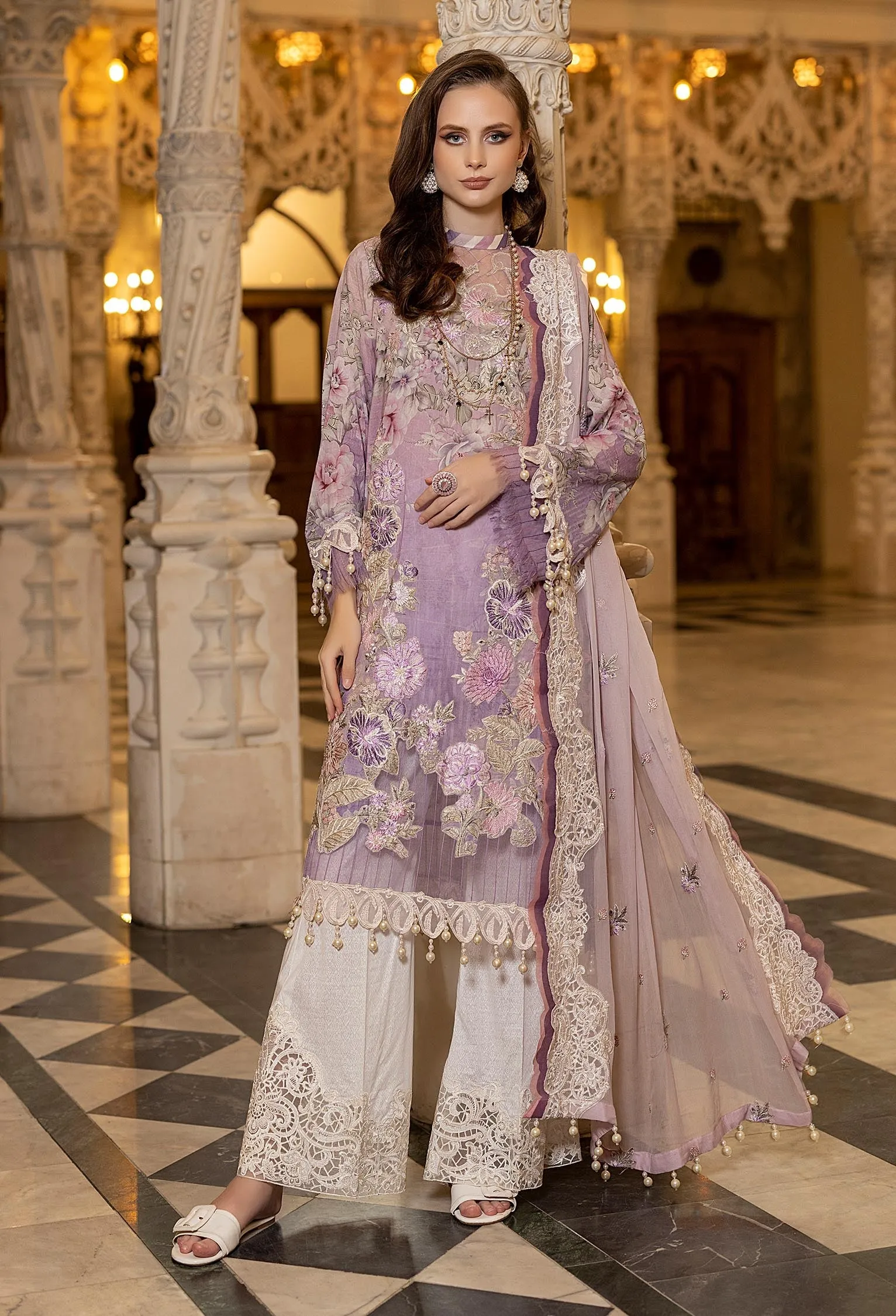 Adan's Libas Chantilly Lawn Collection 2022  – DAY LILAC