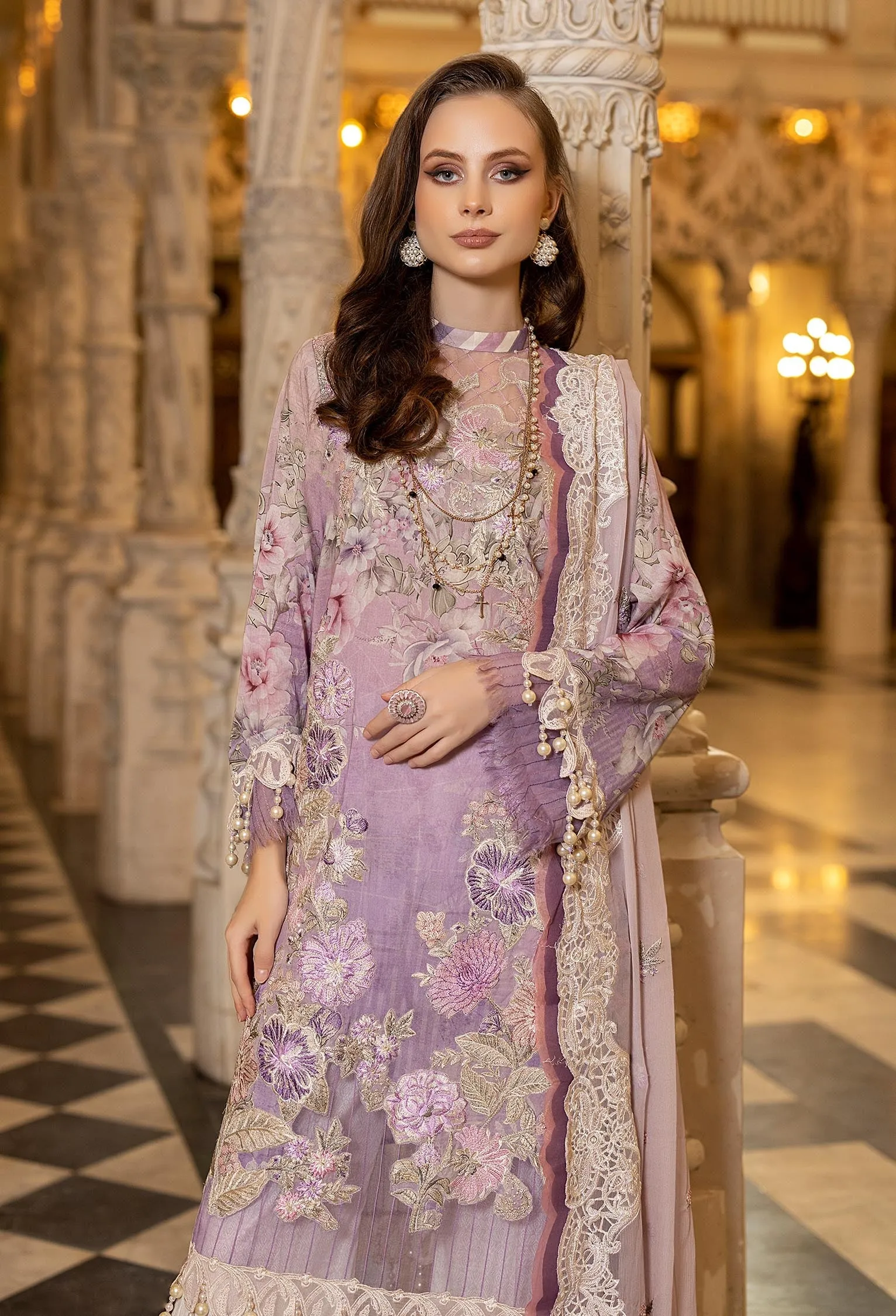 Adan's Libas Chantilly Lawn Collection 2022  – DAY LILAC