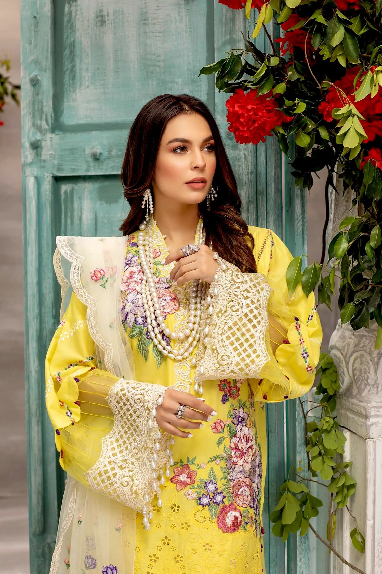 Adan's Libas Jazmine Luxury Lawn Collection – Pearl Gardenia