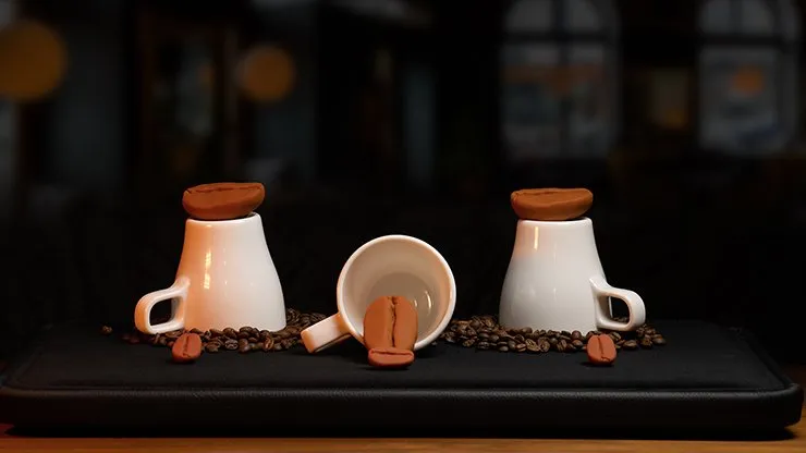 Amazing Coffee Cups and Beans  by Adam Wilber