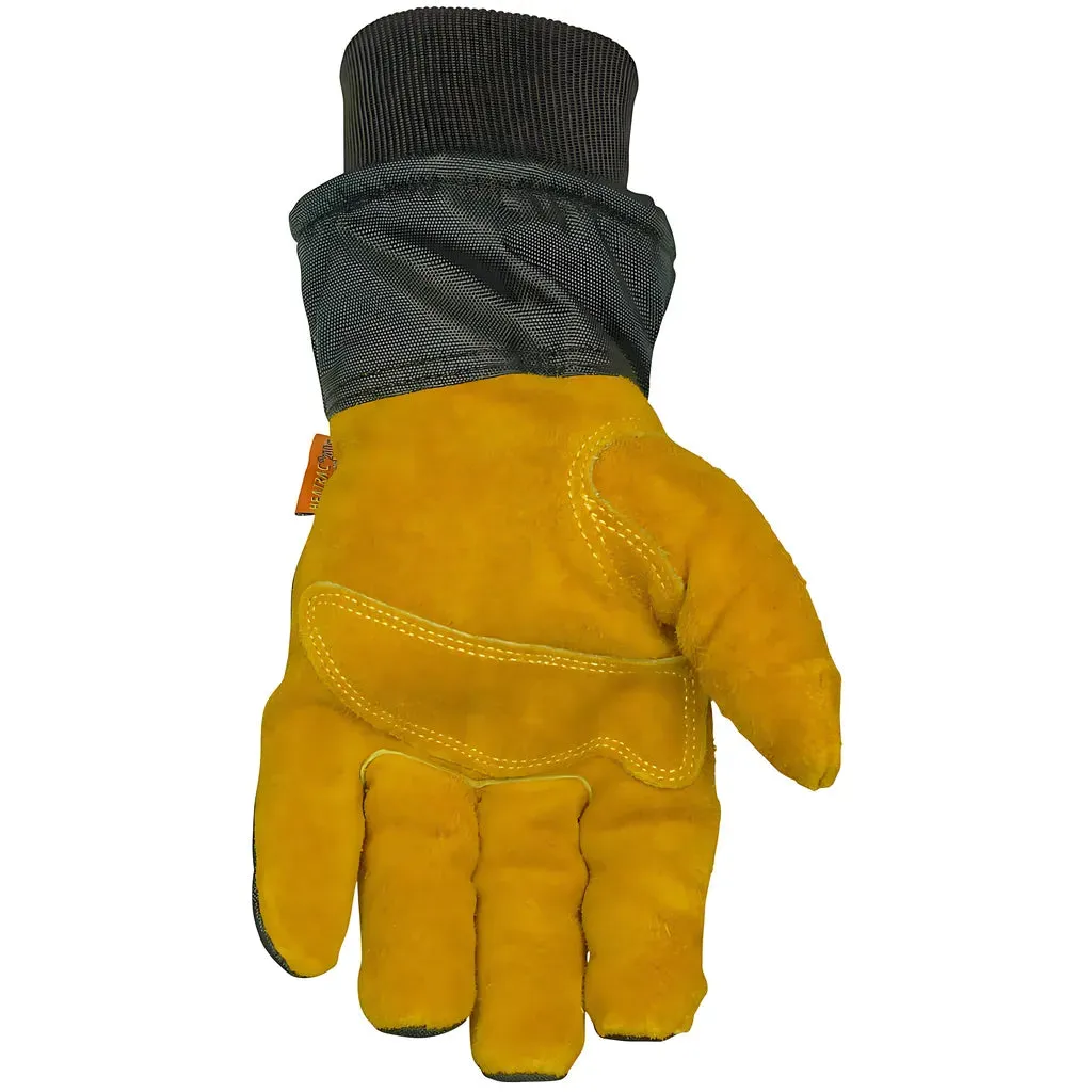 Caiman 1352-4 Premium Cowhide Leather Palm Glove with Wind Resistant Fabric Back - Heatrac Insulation