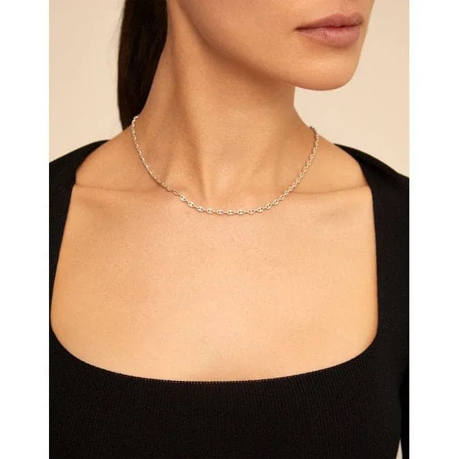 Chain 3 Silver Metal Necklace