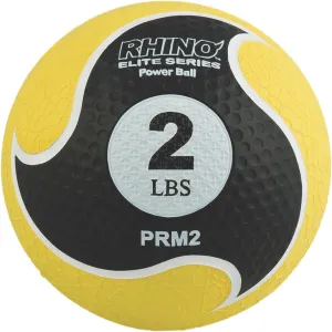 Champion Sports Rhino Elite Medicine Ball-Durable Rubber Weighted Ball & Textured Grip for Core Strength-Cardio & Cross-Training Workouts-Home or Gym Fitness-Yellow (2lbs)