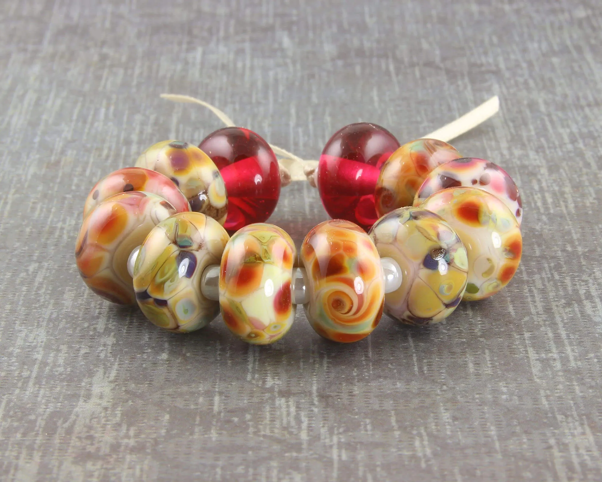 Cheery Mosaic Lampwork Beads Set SRA