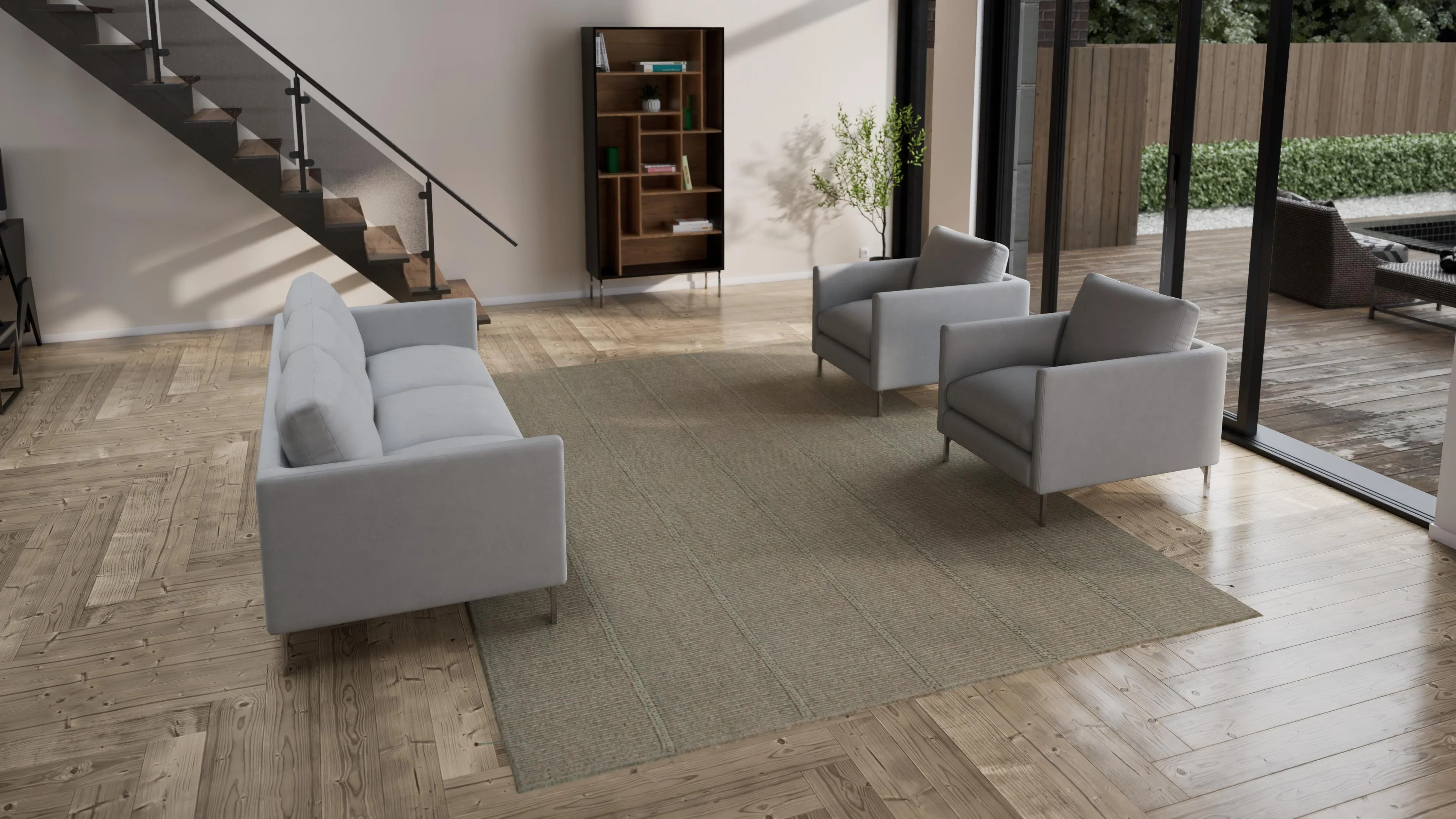 Contemporary Striped Kilim - 9'2" x 12'5"