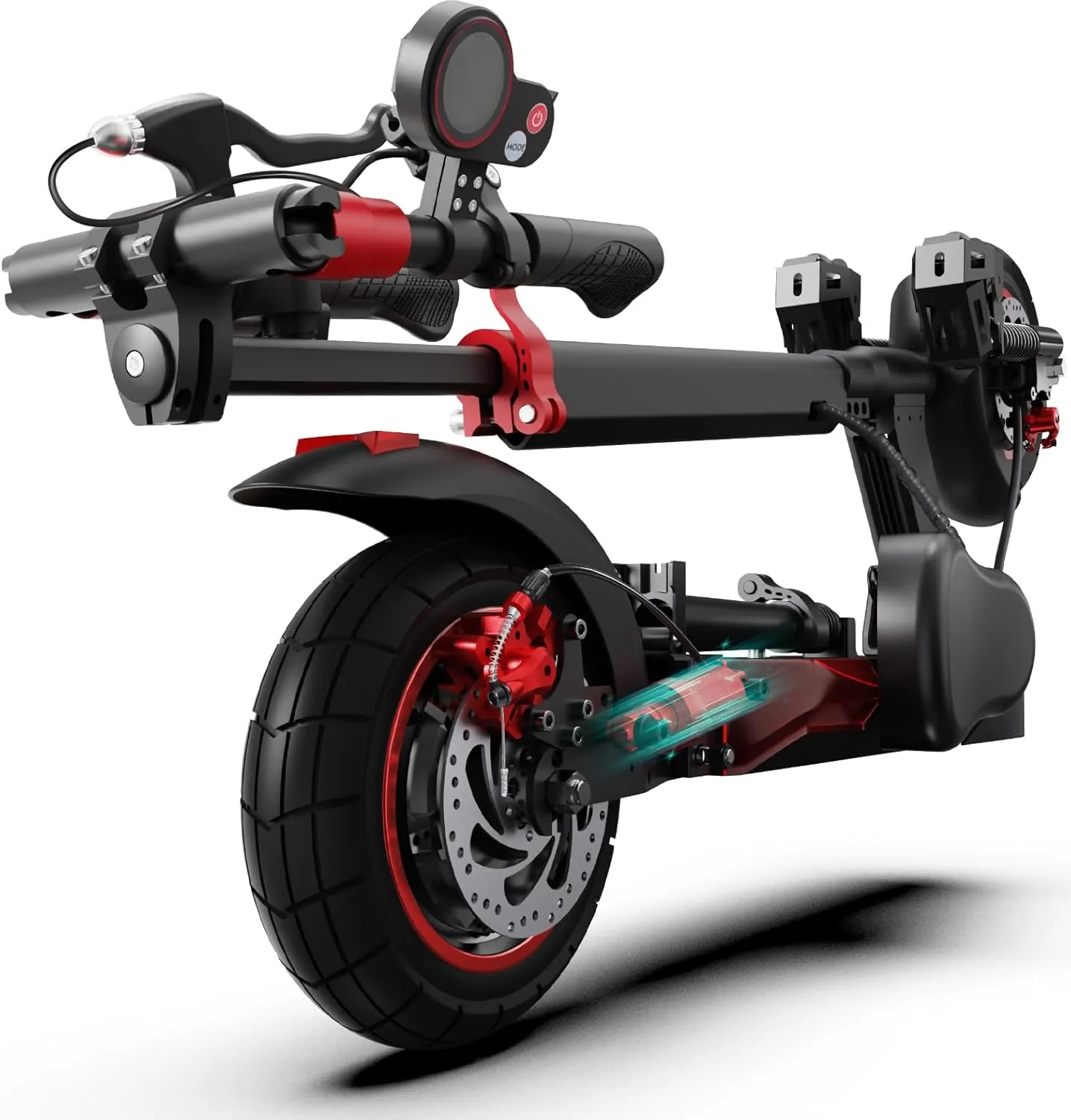 Electric Scooter for Adults, 10" Off Road Tire, 48V 15AH Battery, 800W Motor, Folding E Scooter with Seat, Double Braking Systems