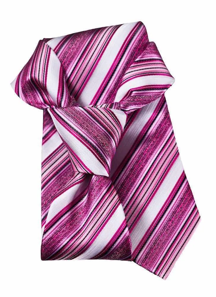 Fuchsia Multi-Striped Traditional Tie