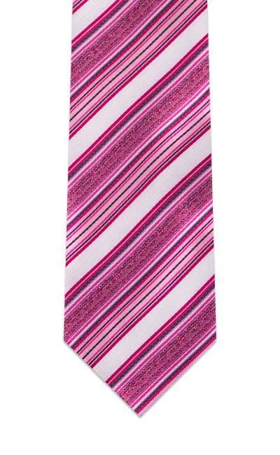 Fuchsia Multi-Striped Traditional Tie
