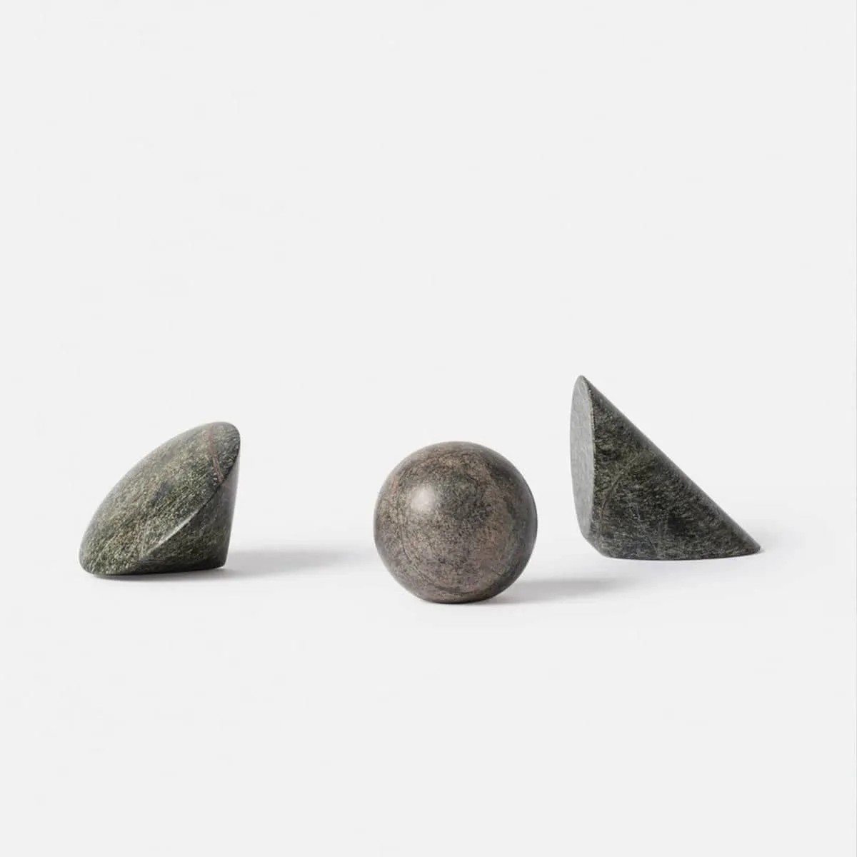 Geo Marble Wedge - Forest Green