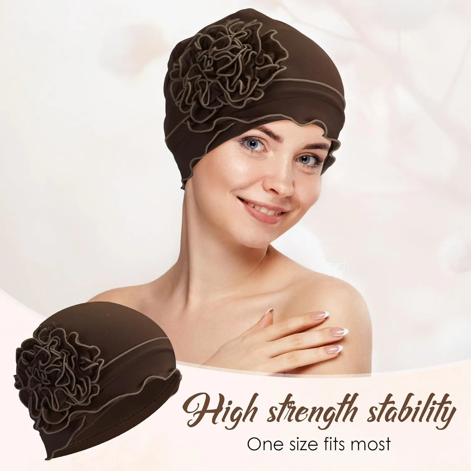 Geyoga Cotton Beanie Turban Headwear for Women Soft Chemo Hats Cancer Elastic Headwear for Women with Hair Loss