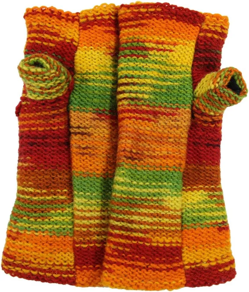 Hand Knit 100% Wool Fleece Lined Hand Warmer/Glove