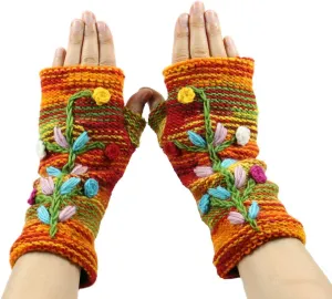 Hand Knit 100% Wool Fleece Lined Hand Warmer/Glove