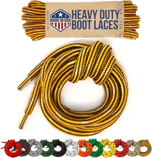 Honey Badger Boot Laces, USA Made Indestructible Shoelaces, Round Heavy Duty Bootlaces for Work & Hiking