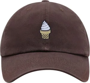 JPAK Ice Cream Cone Premium Dad Hat Embroidered Cotton Baseball Cap Foodie