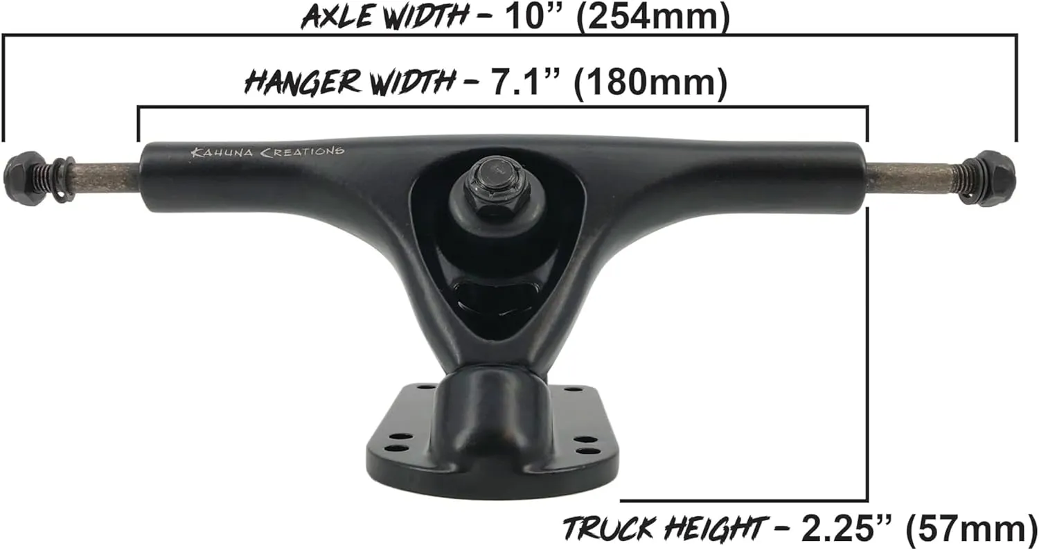 Kahuna Creations Longboard Skateboard 180mm Trucks 69mm Wheels ABEC7 Bearings Hardware Bundle (Full Board Set) 