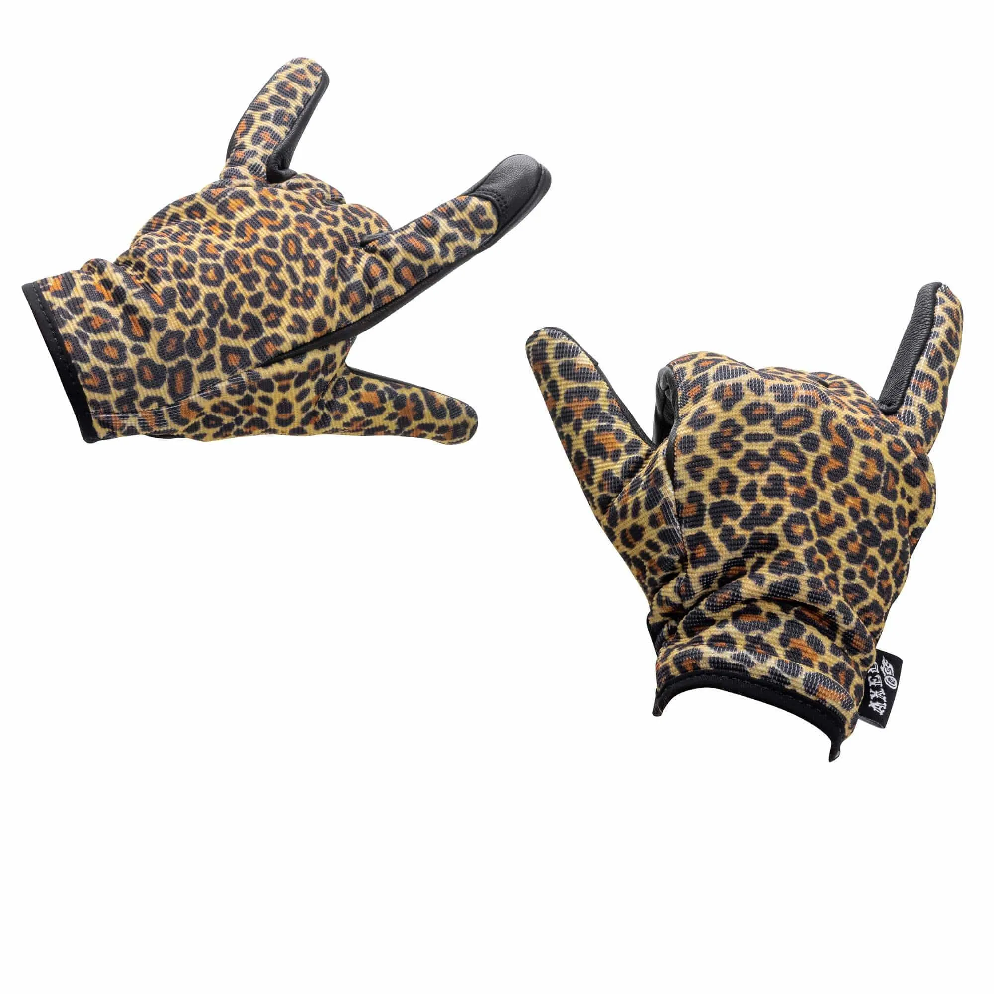 Leopard Print Mesh Top Gloves