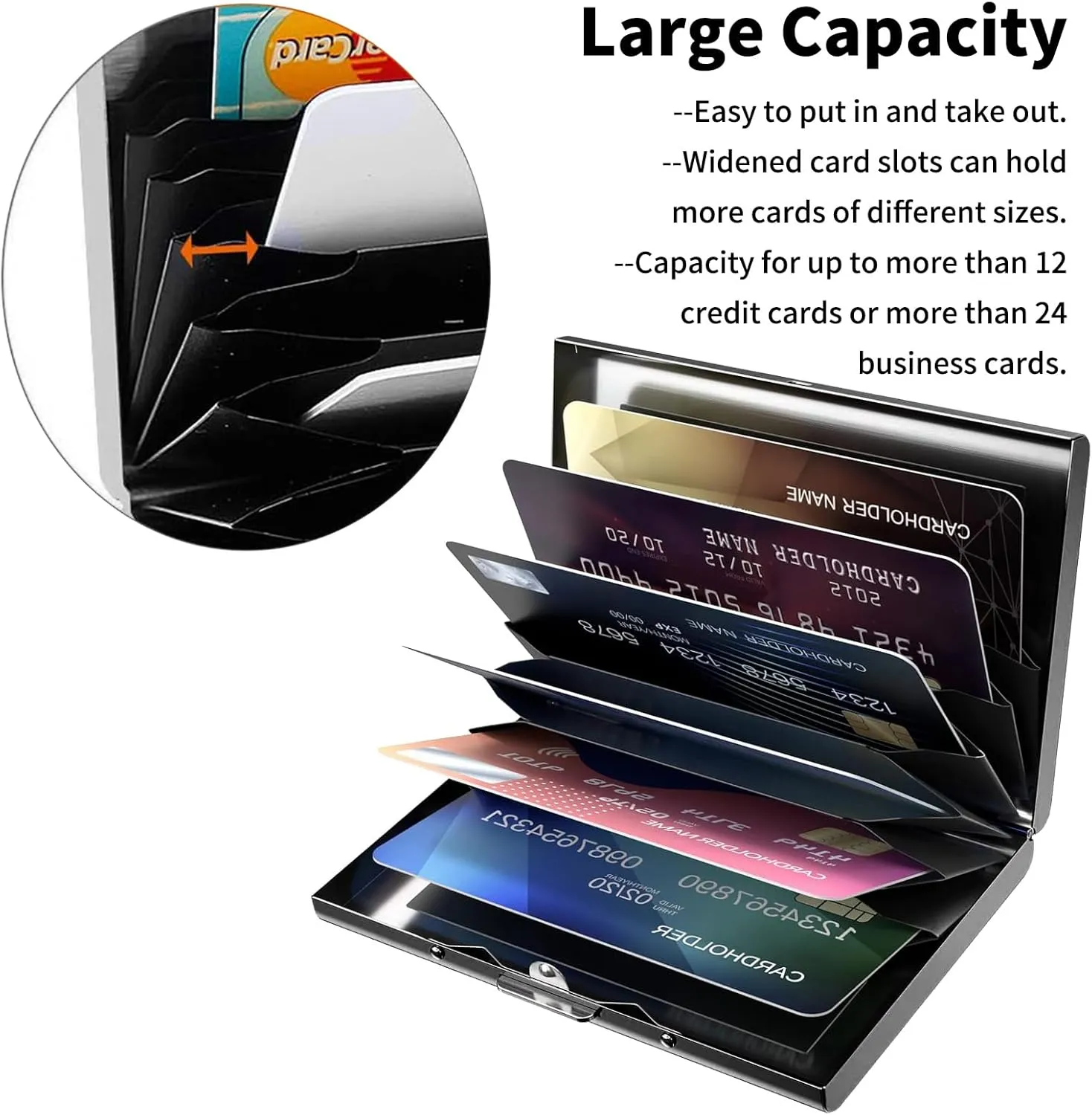 Metal Wallet,Credit Card Holder for Women Men,RFID Blocking Card Holder Wallet Mini Slim Aluminum Wallet ID Case Hard Card Case Business Card Holder Case,Glitter Butterfly Purple