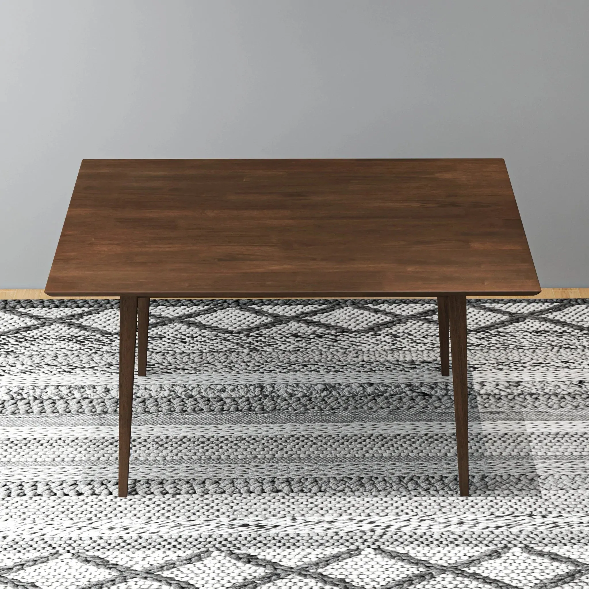 Mid-Century Modern Solid Wood Walnut Small Dining Table