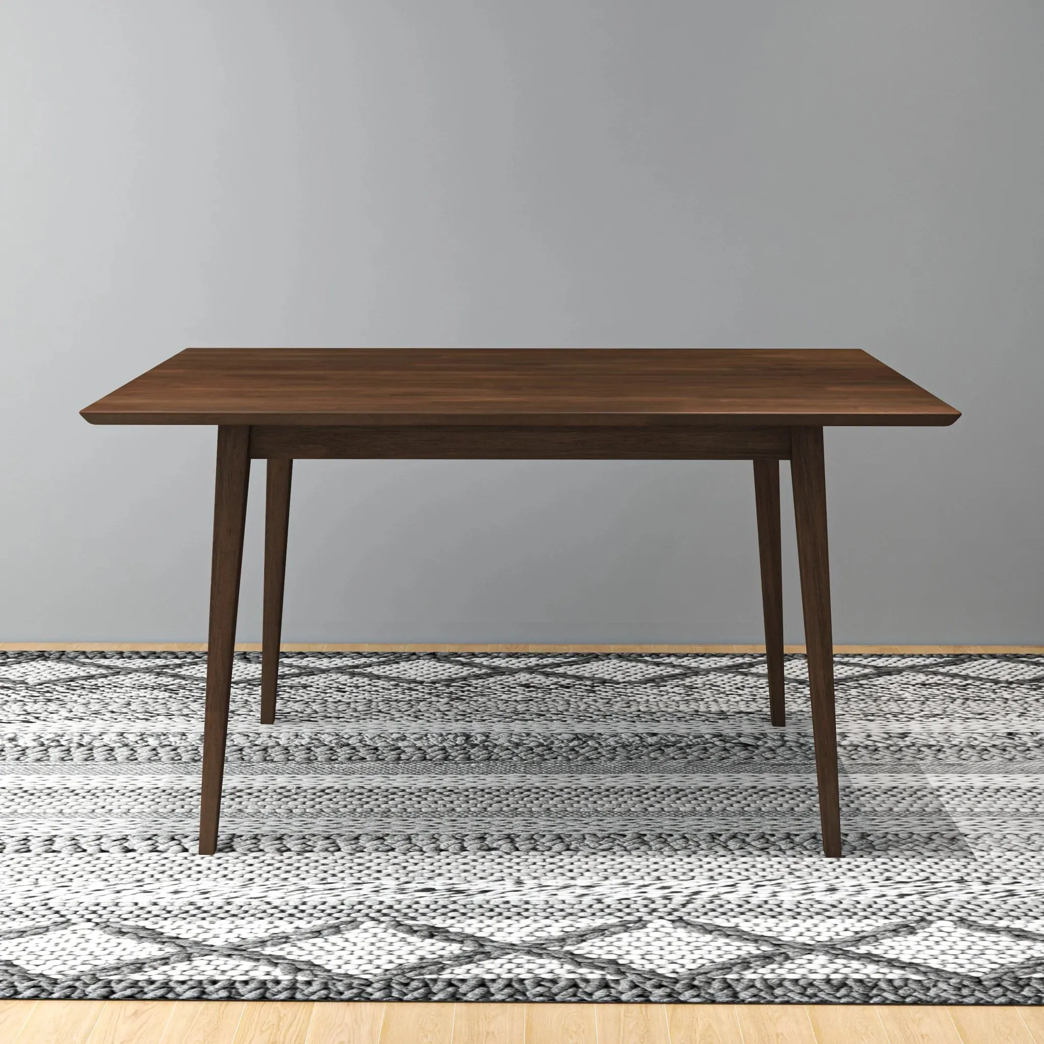 Mid-Century Modern Solid Wood Walnut Small Dining Table