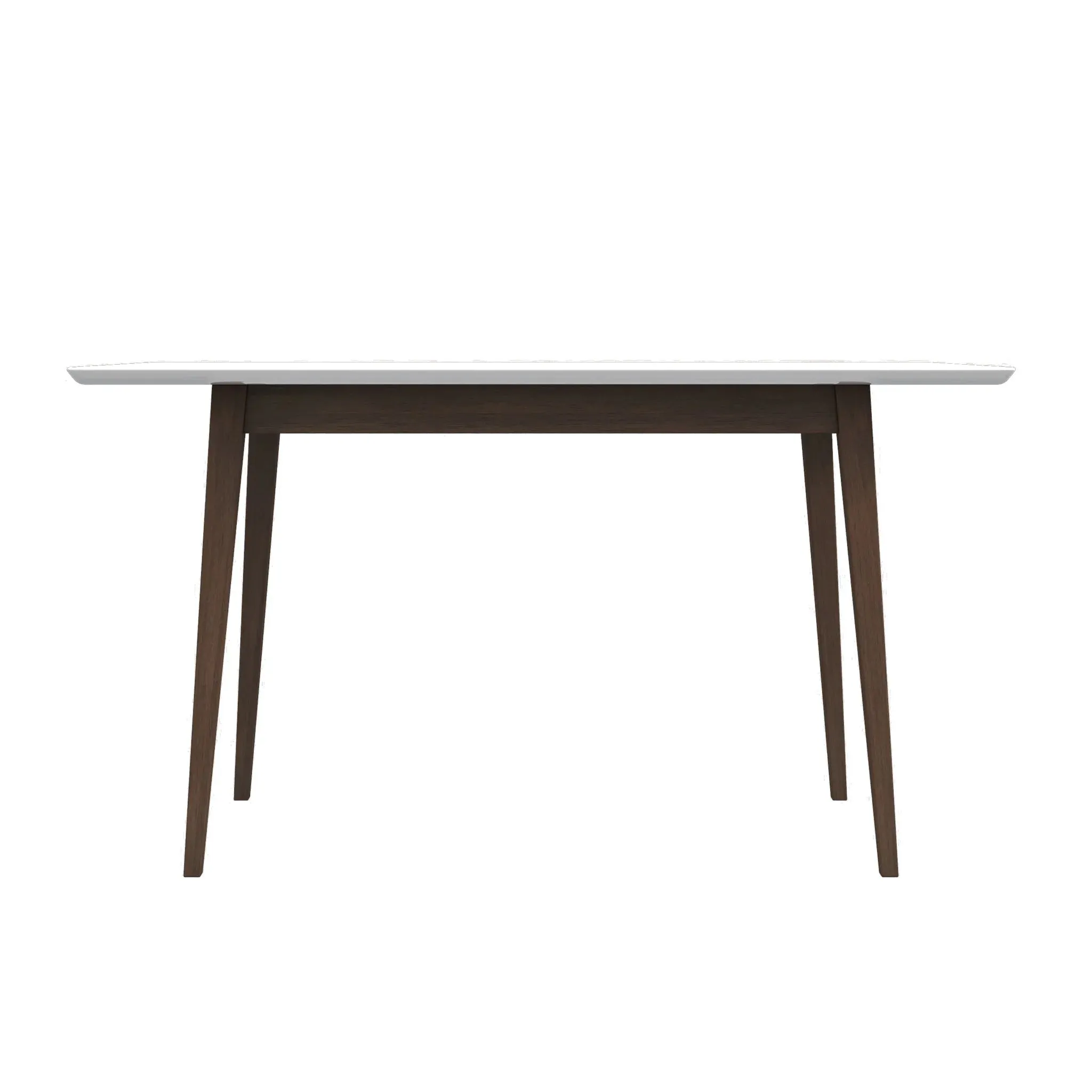 Mid-Century Modern White Top Walnut Small Dining Table