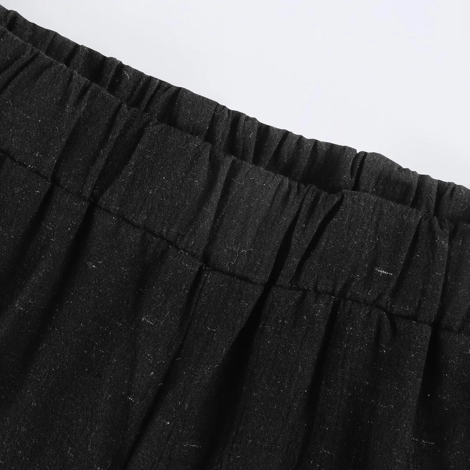 Pedal Pushers for Women Elastic Wasit Linen Shorts Summer Boho Lightweight Baggy Cropped Capris Pants with Pockets