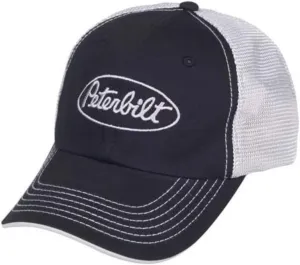 Peterbilt Motors Black & Silver Contrast Stitching Mesh Hat/Cap