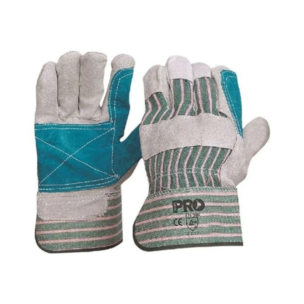 PRO Choice Striped Cotton/Leather Gloves (12 pairs per pack)