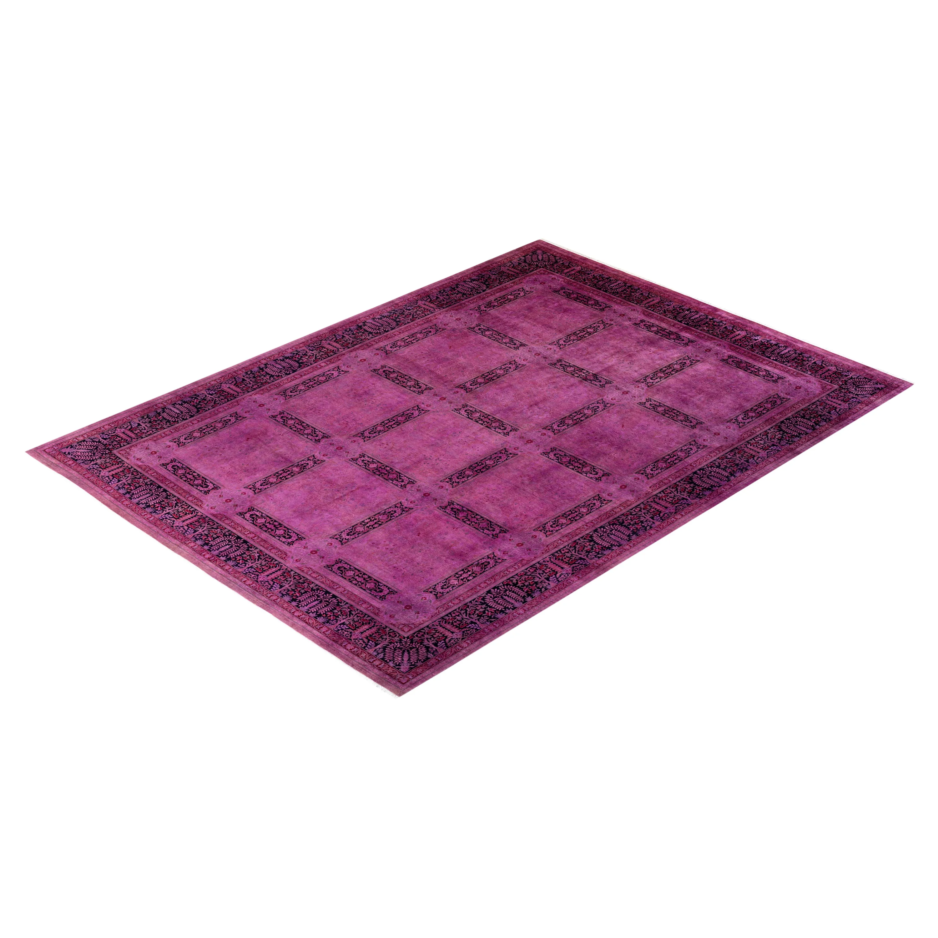 Purple Overdyed Wool Rug - 10' 3" x 13' 10"