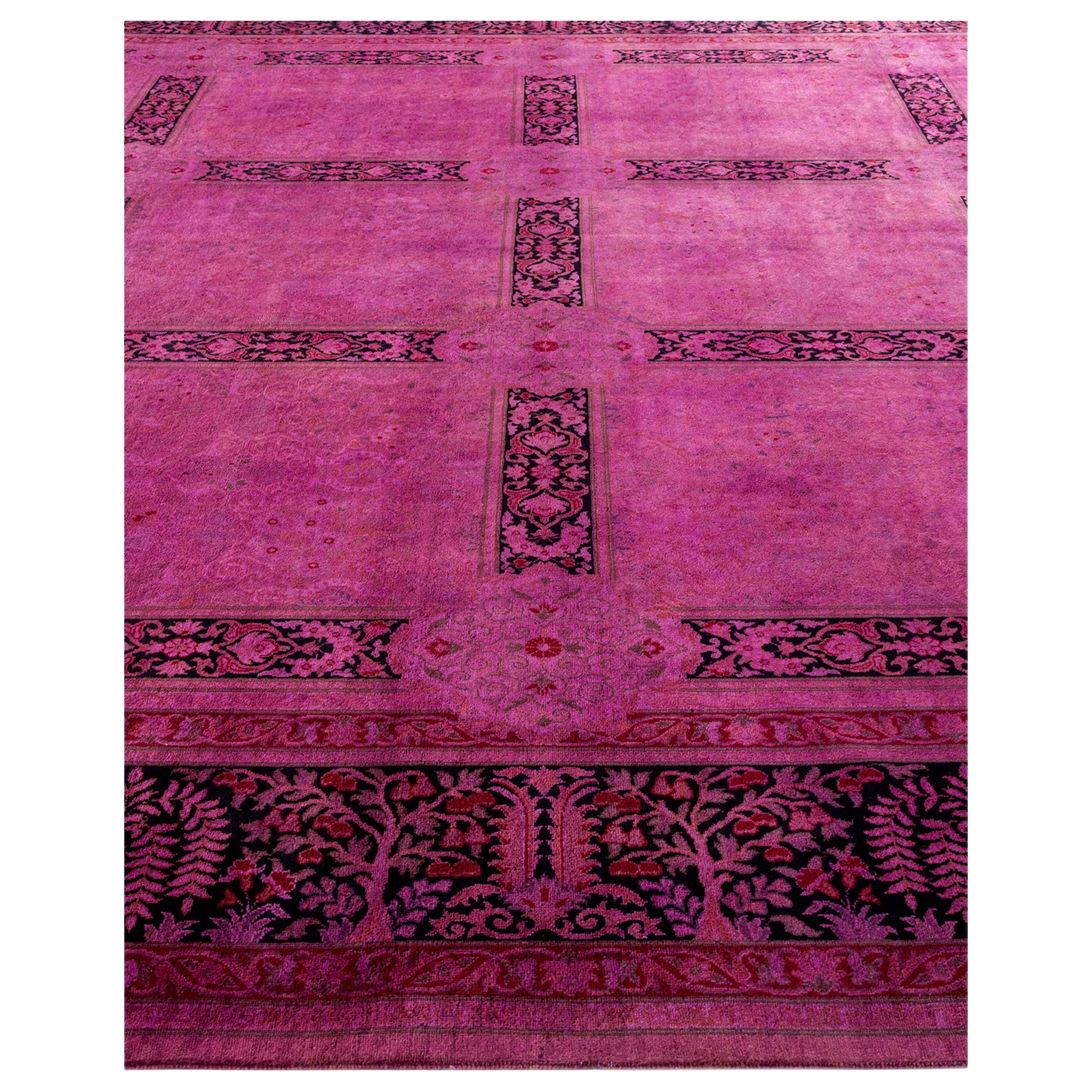 Purple Overdyed Wool Rug - 10' 3" x 13' 10"