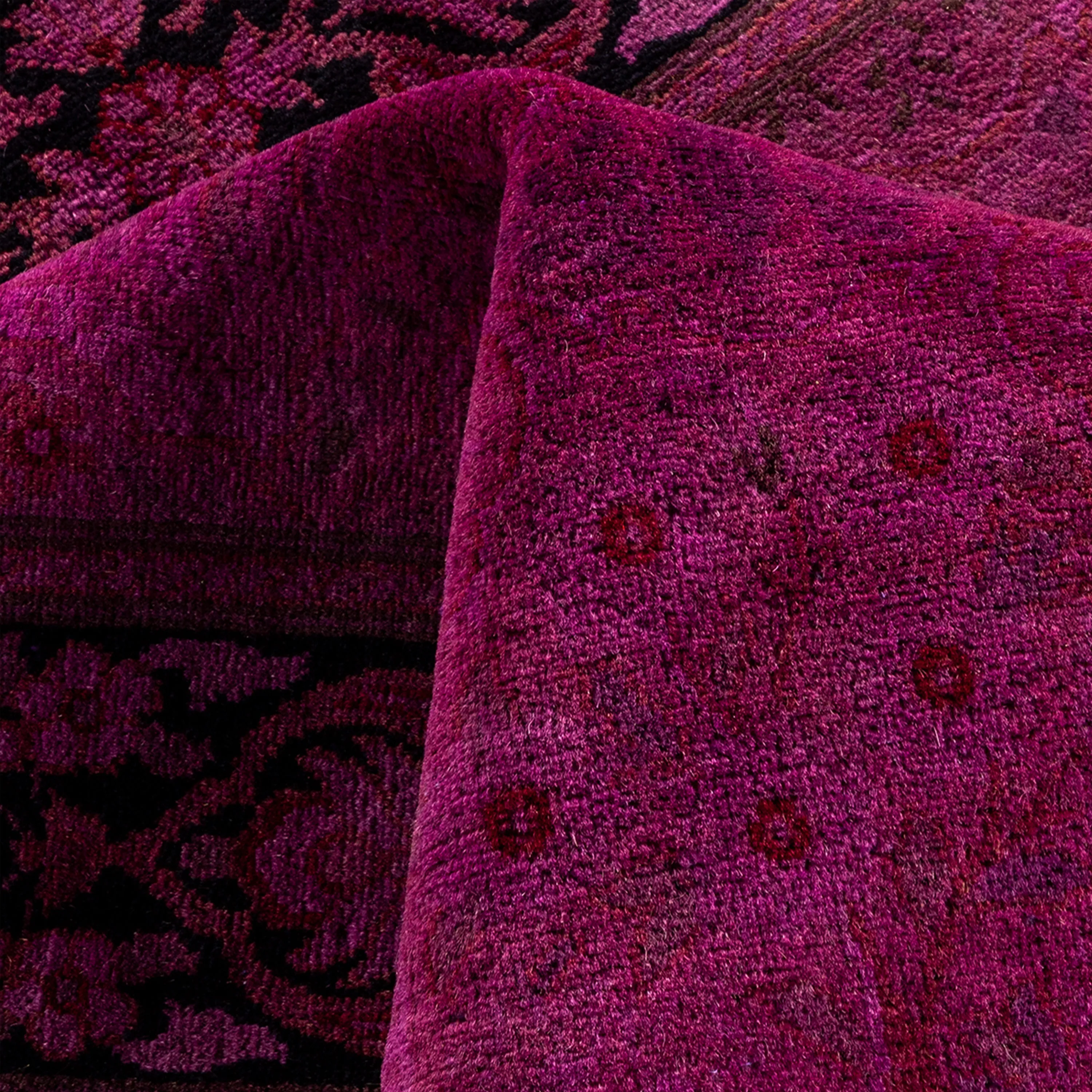 Purple Overdyed Wool Rug - 10' 3" x 13' 10"