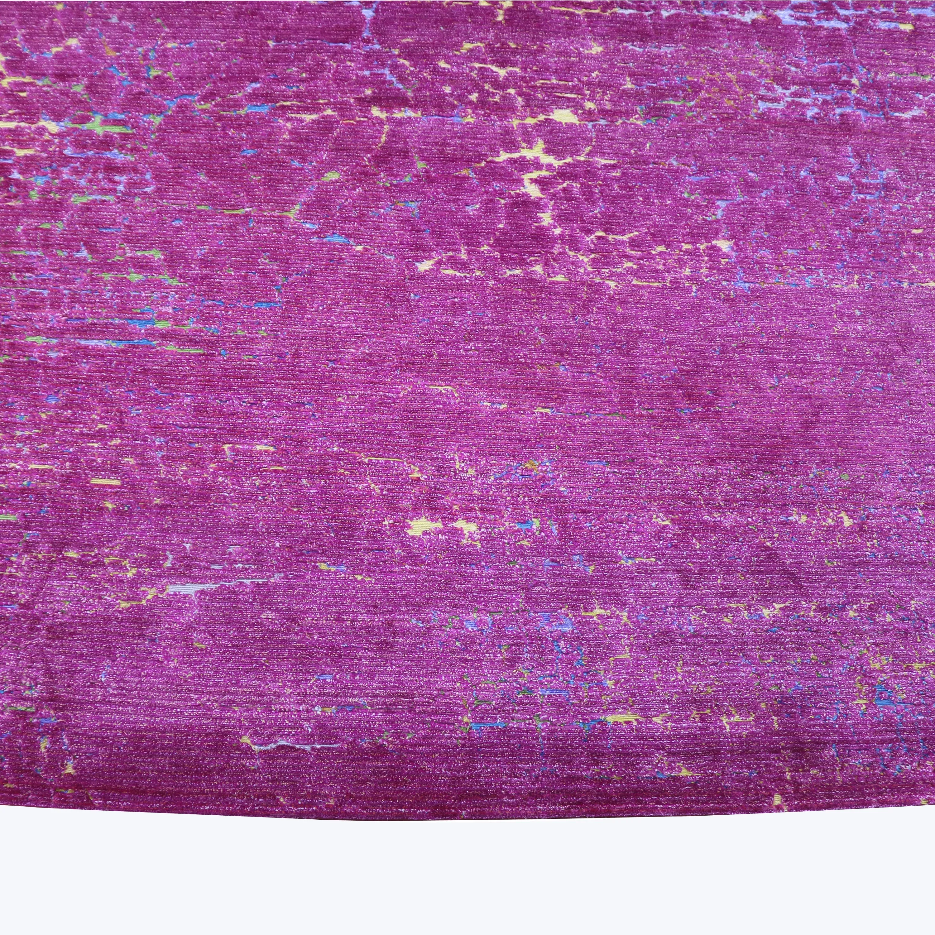 Purple Sabideh Nu Vibrant Tibetan Modern Silk Rug - 8' x 10'