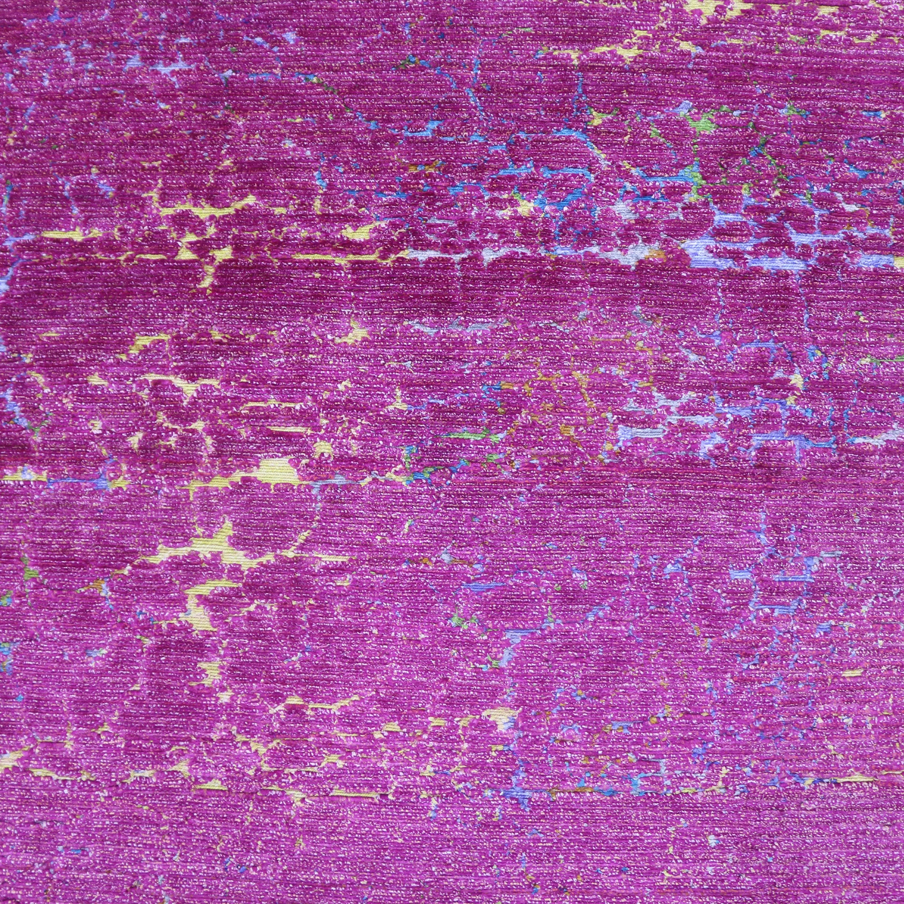 Purple Sabideh Nu Vibrant Tibetan Modern Silk Rug - 8' x 10'
