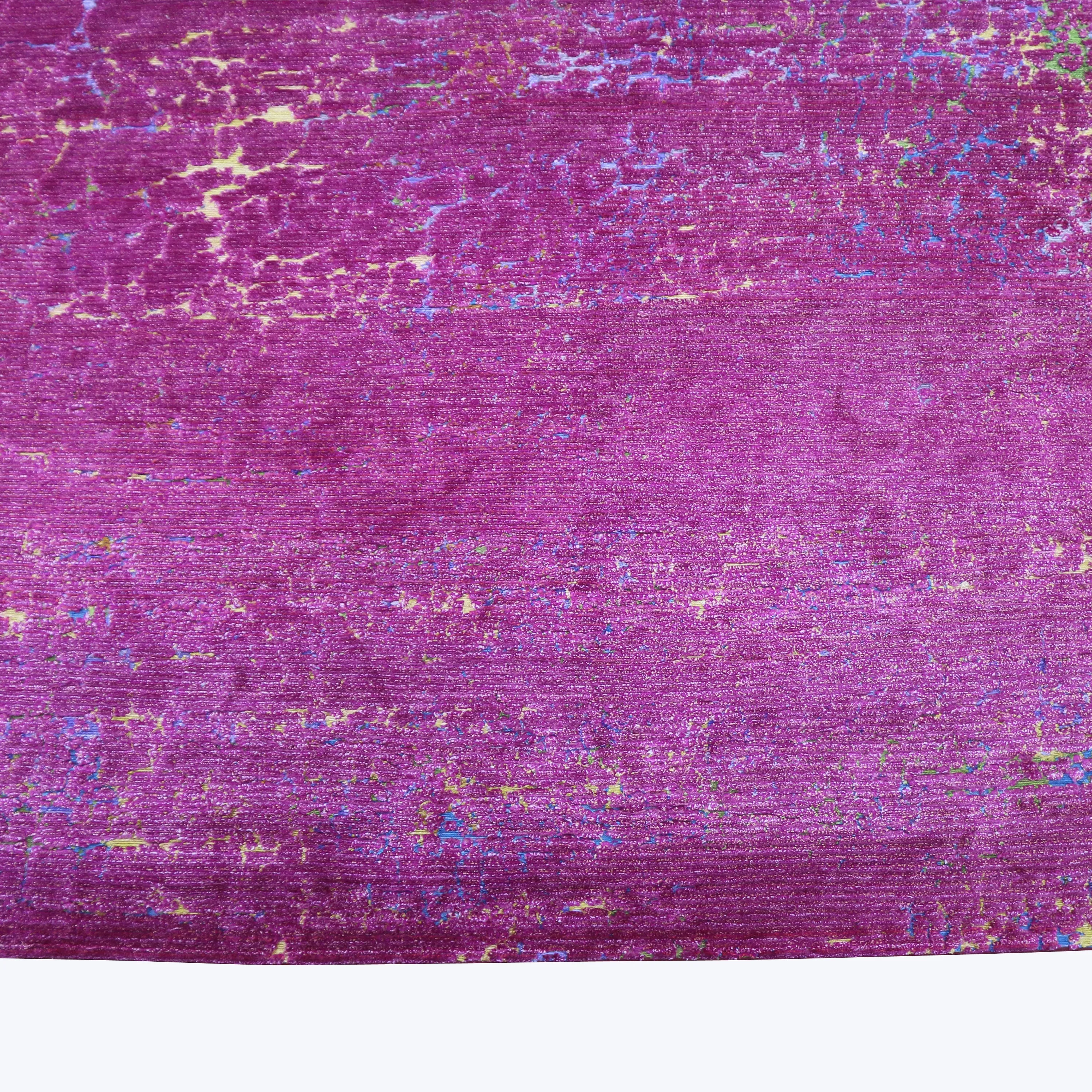 Purple Sabideh Nu Vibrant Tibetan Modern Silk Rug - 8' x 10'