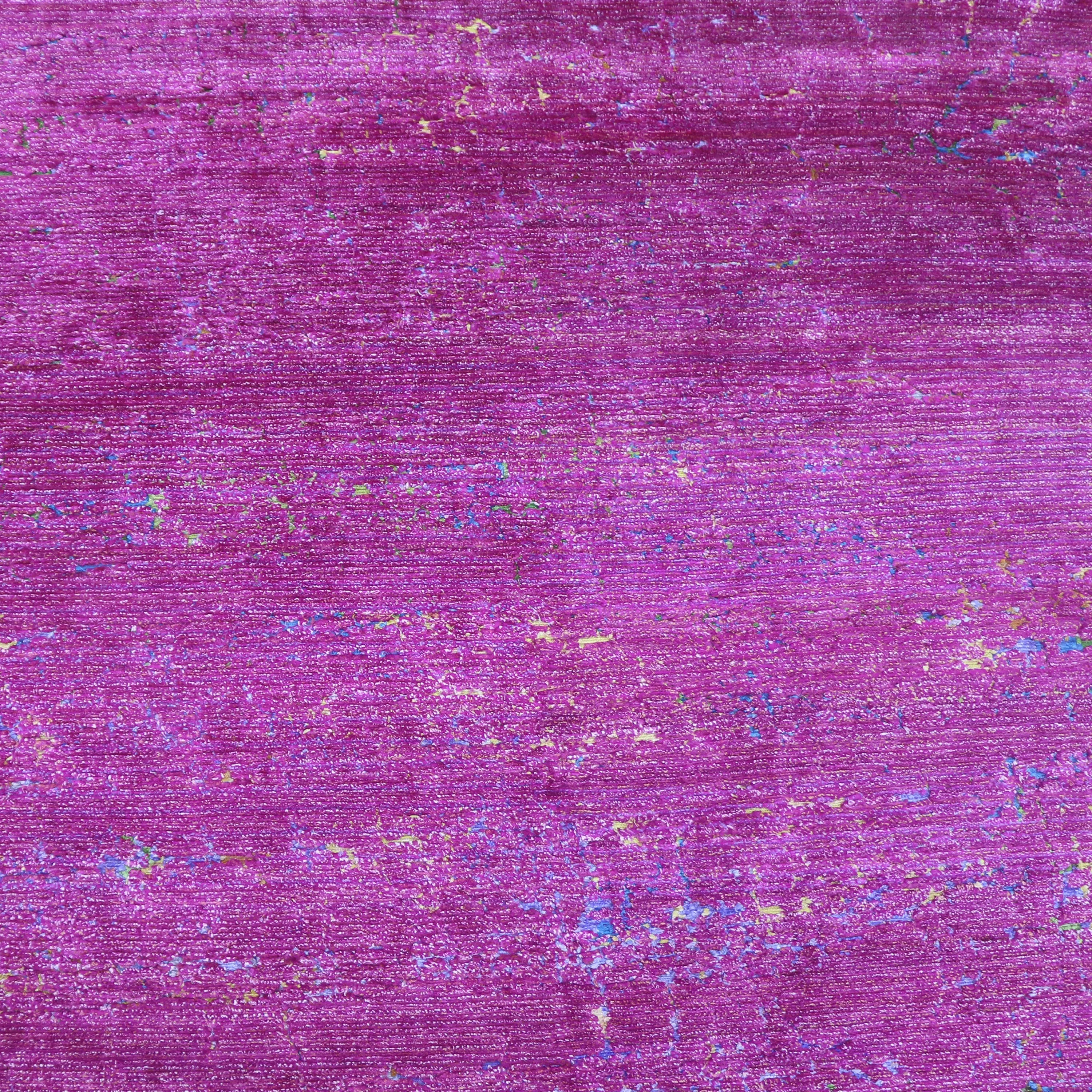 Purple Sabideh Nu Vibrant Tibetan Modern Silk Rug - 8' x 10'
