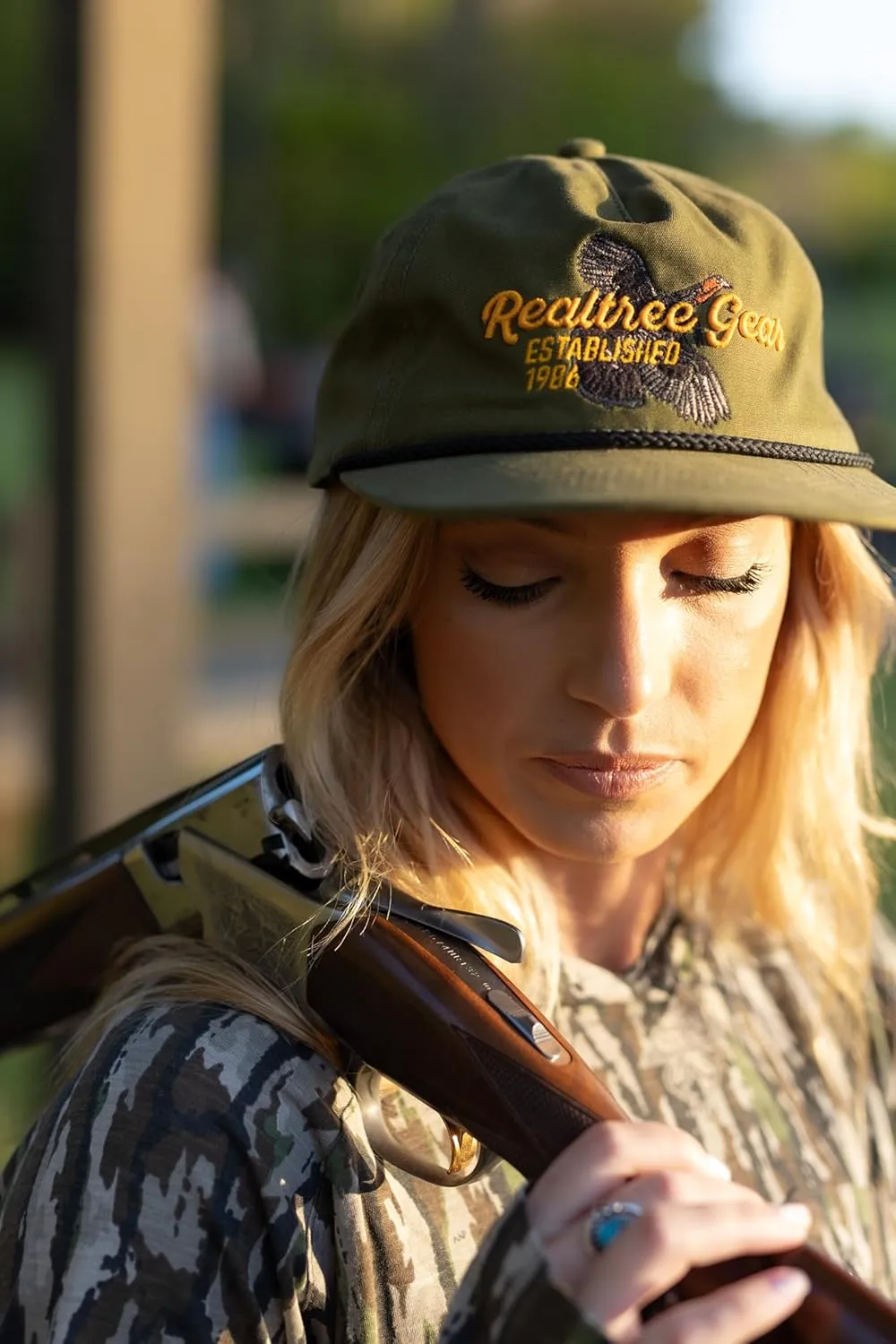 Realtree Camo Rope Hat  Vintage Flat Brim, Adjustable Snapback, Lightweight Outdoor Cap for Hunting, Fishing, and Boating