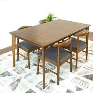 Sleek Mid-Century Modern Solid Wood Dining Table
