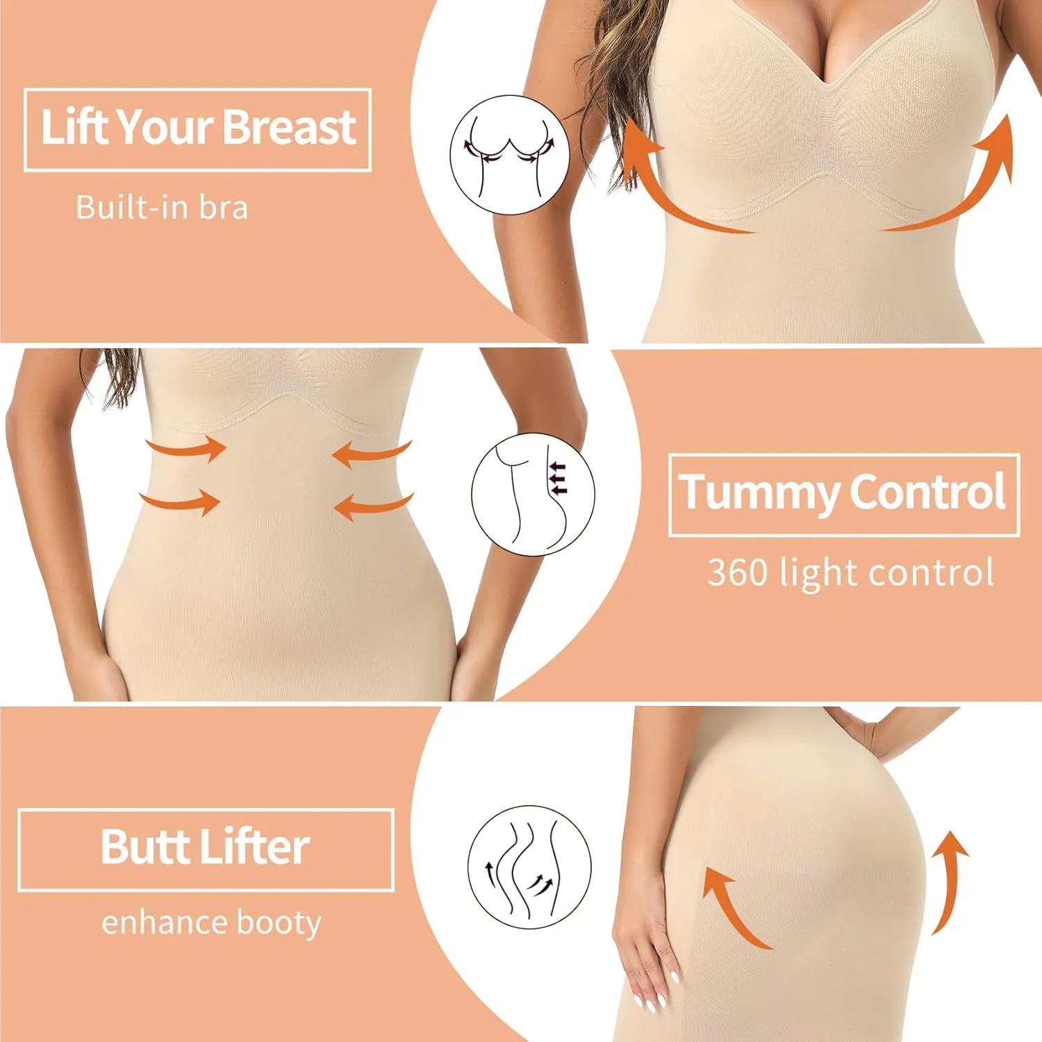 Strapless Slip Shapewear Slip Dress for Women Seamless Under Dress Shapewear Women's Full slips Tummy Control