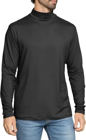 STRETCH IS COMFORT Mens Oh So Soft Mock Neck Long Sleeve Shirt Perfect for Casual Wear, Stylish, Classic Fit | Small-5X