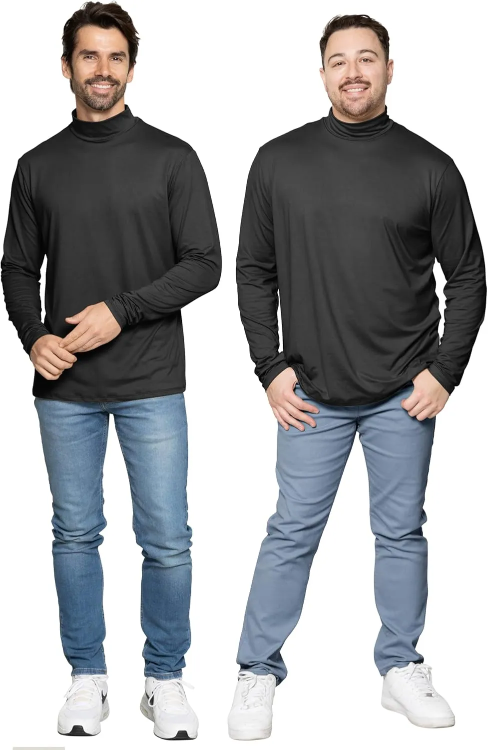 STRETCH IS COMFORT Mens Oh So Soft Mock Neck Long Sleeve Shirt Perfect for Casual Wear, Stylish, Classic Fit | Small-5X