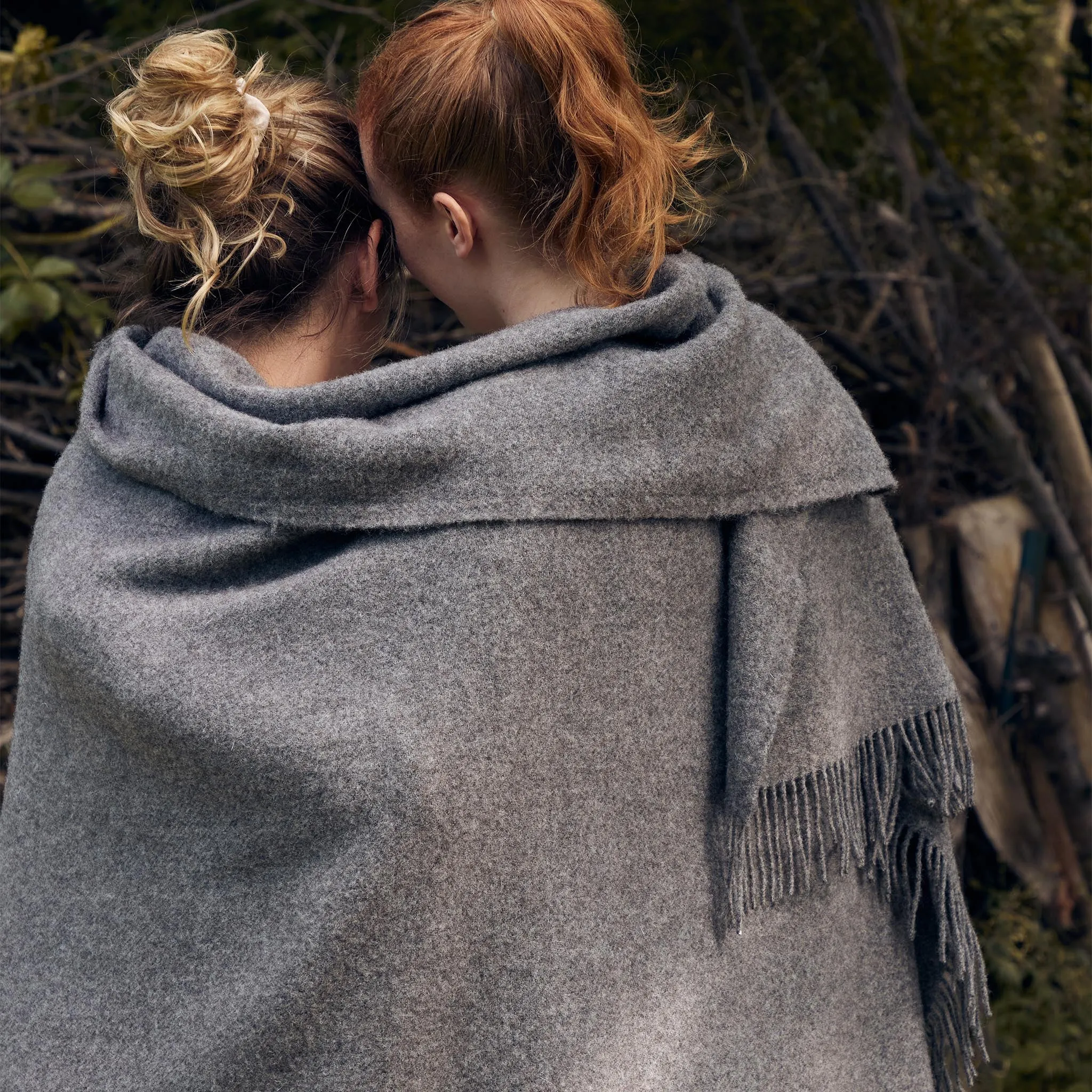 Tahua Wool Blanket [Grey brown melange]