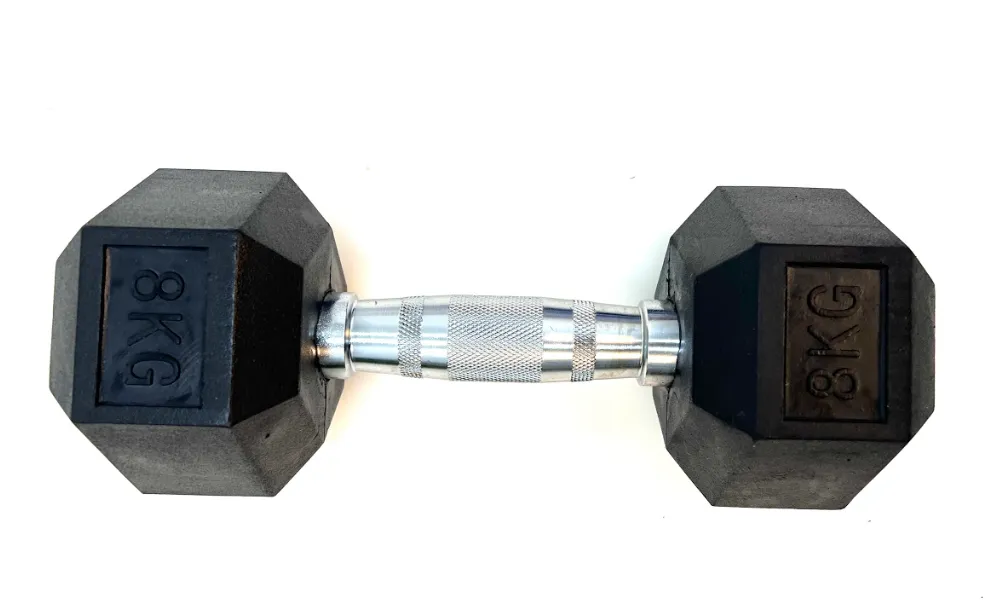 VEO Rubber Hex Dumbbell 8KG