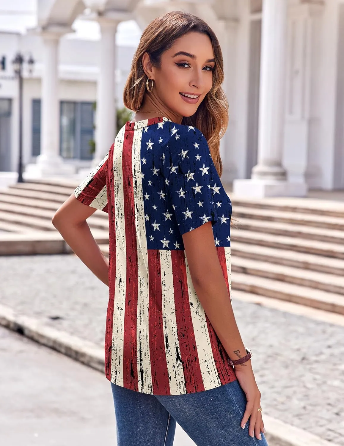 Zeagoo Womens Summer Tops Casual Short Sleeve V Neck Shirts Business Dressy Work Blouses